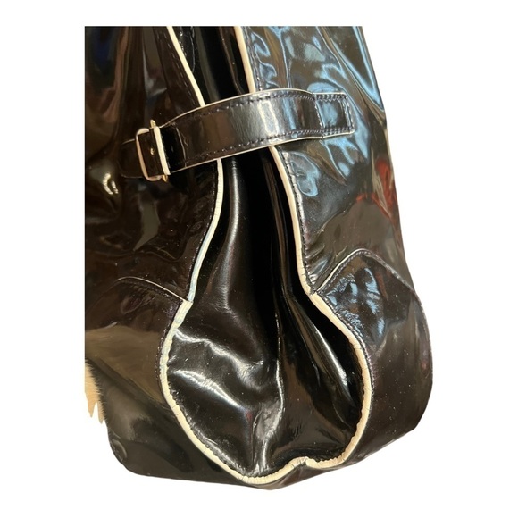 Rare ▶️ Kate Spade ◀️ black patent leather shoulder bag tote - Picture 7 of 16